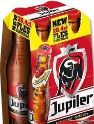 Jupiler set van 4 flesjes van 28,4 cl Jupiler set van 4 flesjes van 28,4 cl